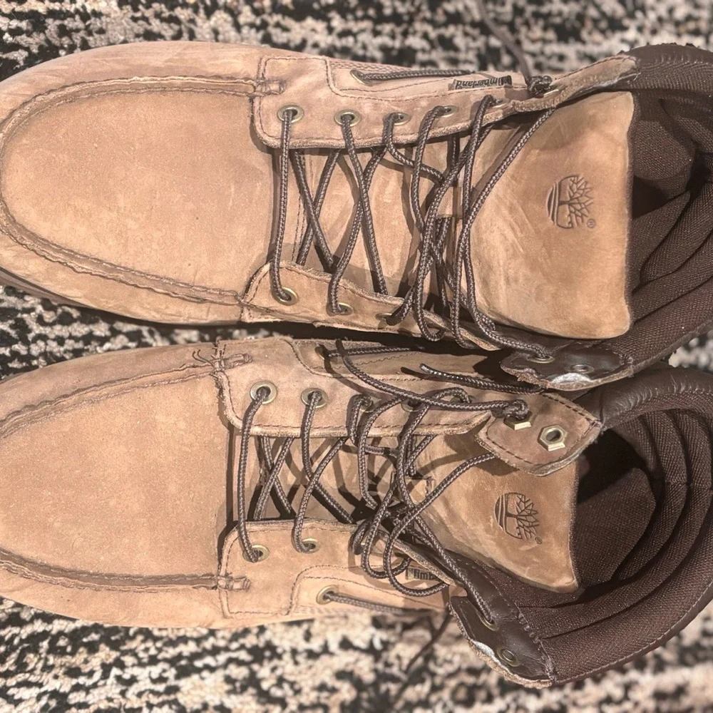 Timberland Men's Light Brown and Dark Brown Boots - Picture 2 of 2